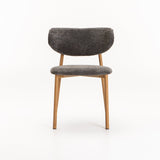 HOLLY FABRIC DINING CHAIR - GREY/NAT LEG