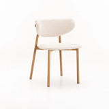 HOLLY FABRIC DINING CHAIR - CREAM/NAT LEG