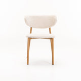 HOLLY FABRIC DINING CHAIR - CREAM/NAT LEG