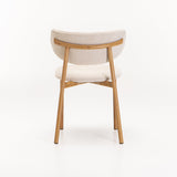 HOLLY FABRIC DINING CHAIR - CREAM/NAT LEG