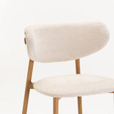 HOLLY FABRIC DINING CHAIR - CREAM/NAT LEG