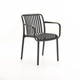 IBIZA CHAIR W/ARMS - DARK GREY