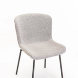 INDIE BOUCLÉ FABRIC DINING CHAIR - GREY