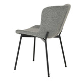 INDIE BOUCLÉ FABRIC DINING CHAIR - GREY