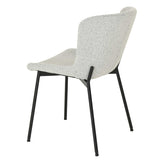 INDIE BOUCLÉ FABRIC DINING CHAIR - CREAM