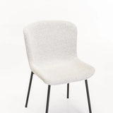 INDIE BOUCLÉ FABRIC DINING CHAIR - CREAM