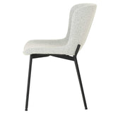 INDIE BOUCLÉ FABRIC DINING CHAIR - CREAM