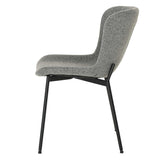 INDIE BOUCLÉ FABRIC DINING CHAIR - GREY