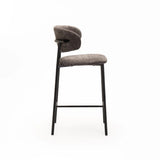 ISLA FABRIC KITCHEN STOOL - GREY/BLACK LEG