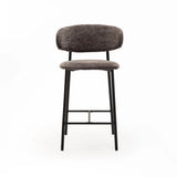 ISLA FABRIC KITCHEN STOOL - GREY/BLACK LEG