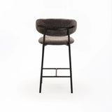 ISLA FABRIC KITCHEN STOOL - GREY/BLACK LEG