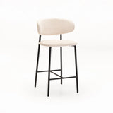 ISLA FABRIC KITCHEN STOOL - BLACK LEG