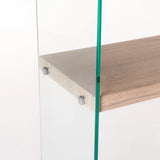 IVY 10MM TEMPERED GLASS BOOKCASE - OAK (165cm H)