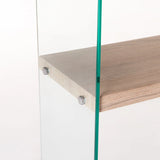 IVY 10MM TEMPERED GLASS BOOKCASE - OAK (165cm H)