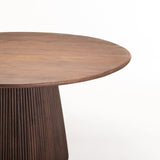 JAYA 150cm ROUND SOLID WOOD DINING TABLE-DARK BROWN