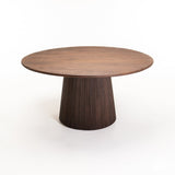 JAYA 150cm ROUND SOLID WOOD DINING TABLE-DARK BROWN