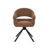 JEN FABRIC DINING CHAIR W/SWIVEL - RUST/BLACK LEG