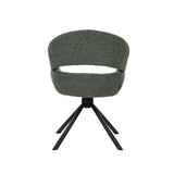 JEN FABRIC DINING CHAIR W/SWIVEL - GREEN/BLACK LEG