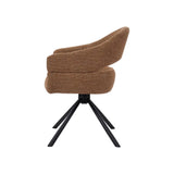 JEN FABRIC DINING CHAIR W/SWIVEL - RUST/BLACK LEG