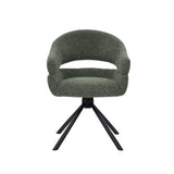 JEN FABRIC DINING CHAIR W/SWIVEL - GREEN/BLACK LEG