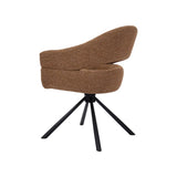 JEN FABRIC DINING CHAIR W/SWIVEL - RUST/BLACK LEG