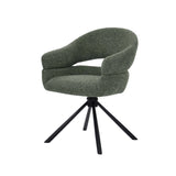 JEN FABRIC DINING CHAIR W/SWIVEL - GREEN/BLACK LEG