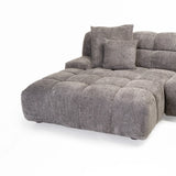 JOLIE FABRIC CORNER CHAISE - GREY - RIGHT