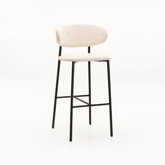 JOSIE FABRIC BARSTOOL-BLACK LEG