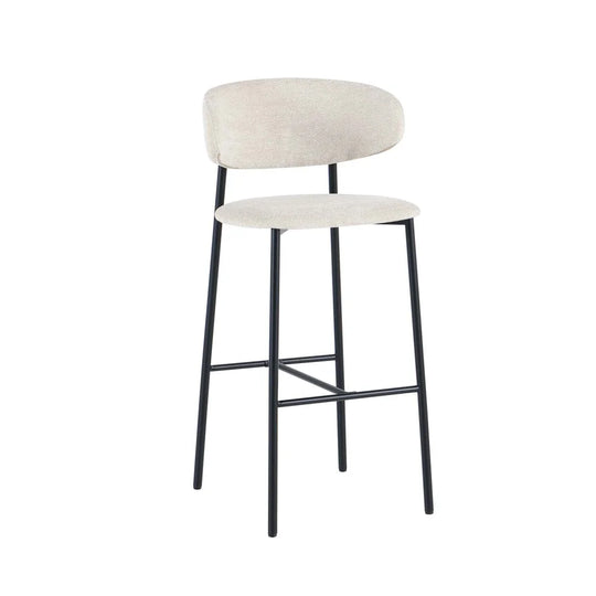 JOSIE FABRIC BARSTOOL-BLACK LEG