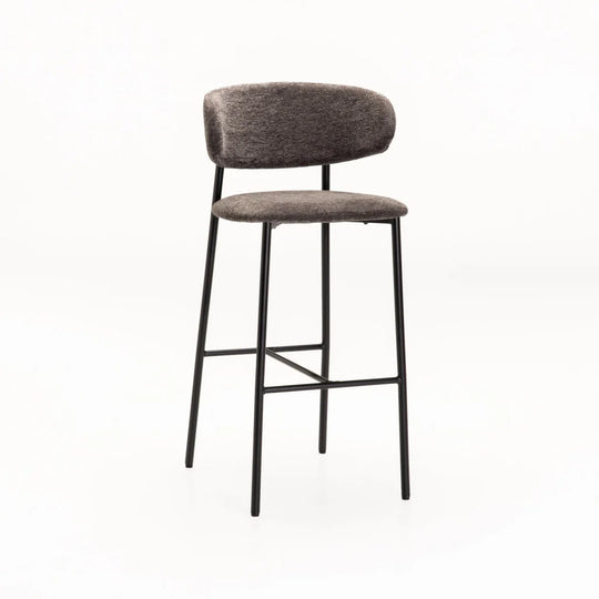 JOSIE FABRIC BARSTOOL-BLACK LEG