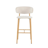 JOSIE FABRIC BARSTOOL - CREAM/NAT LEG