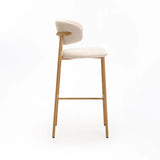 JOSIE FABRIC BARSTOOL - CREAM/NAT LEG