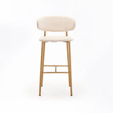 JOSIE FABRIC BARSTOOL - CREAM/NAT LEG