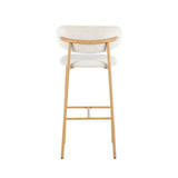 JOSIE FABRIC BARSTOOL - CREAM/NAT LEG