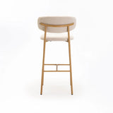 JOSIE FABRIC BARSTOOL - CREAM/NAT LEG