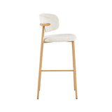 JOSIE FABRIC BARSTOOL - CREAM/NAT LEG