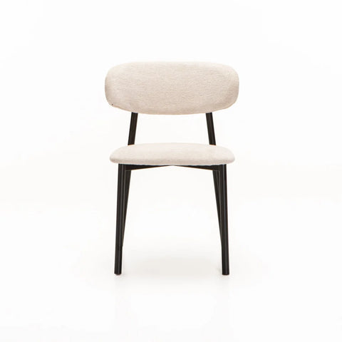 JOSIE FABRIC DINING CHAIR - CREAM/BLACK