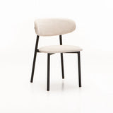JOSIE FABRIC DINING CHAIR - CREAM/BLACK