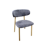 JOSIE FABRIC DINING CHAIR - GREY/NATURAL