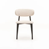 JOSIE FABRIC DINING CHAIR - CREAM/BLACK