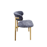 JOSIE FABRIC DINING CHAIR - GREY/NATURAL