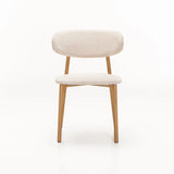 JOSIE FABRIC DINING CHAIR - CREAM/NATURAL