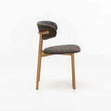 JOSIE FABRIC DINING CHAIR - GREY/NATURAL