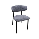 JOSIE FABRIC DINING CHAIR - GREY/BLACK