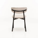 JOSIE FABRIC DINING CHAIR - CREAM/BLACK
