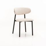 JOSIE FABRIC DINING CHAIR - CREAM/BLACK