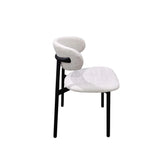 JOSIE FABRIC DINING CHAIR - CREAM/BLACK