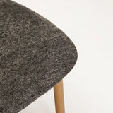 JOSIE FABRIC DINING CHAIR - GREY/NATURAL