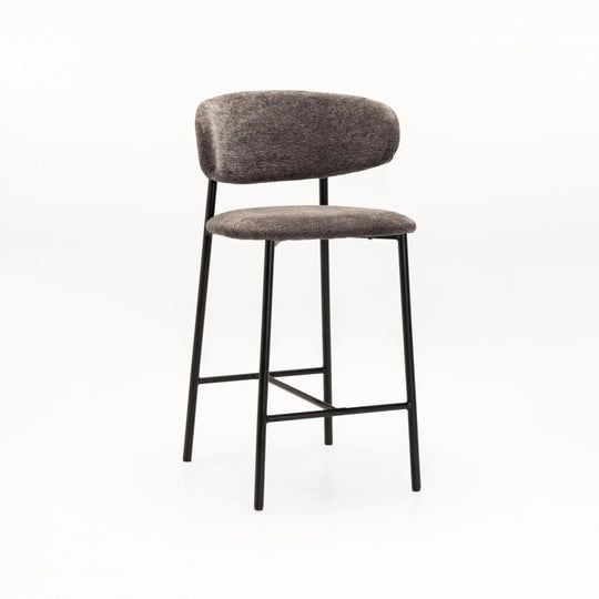 JOSIE FABRIC KITCHEN STOOL-BLACK LEG