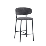 JOSIE FABRIC KITCHEN STOOL-BLACK LEG